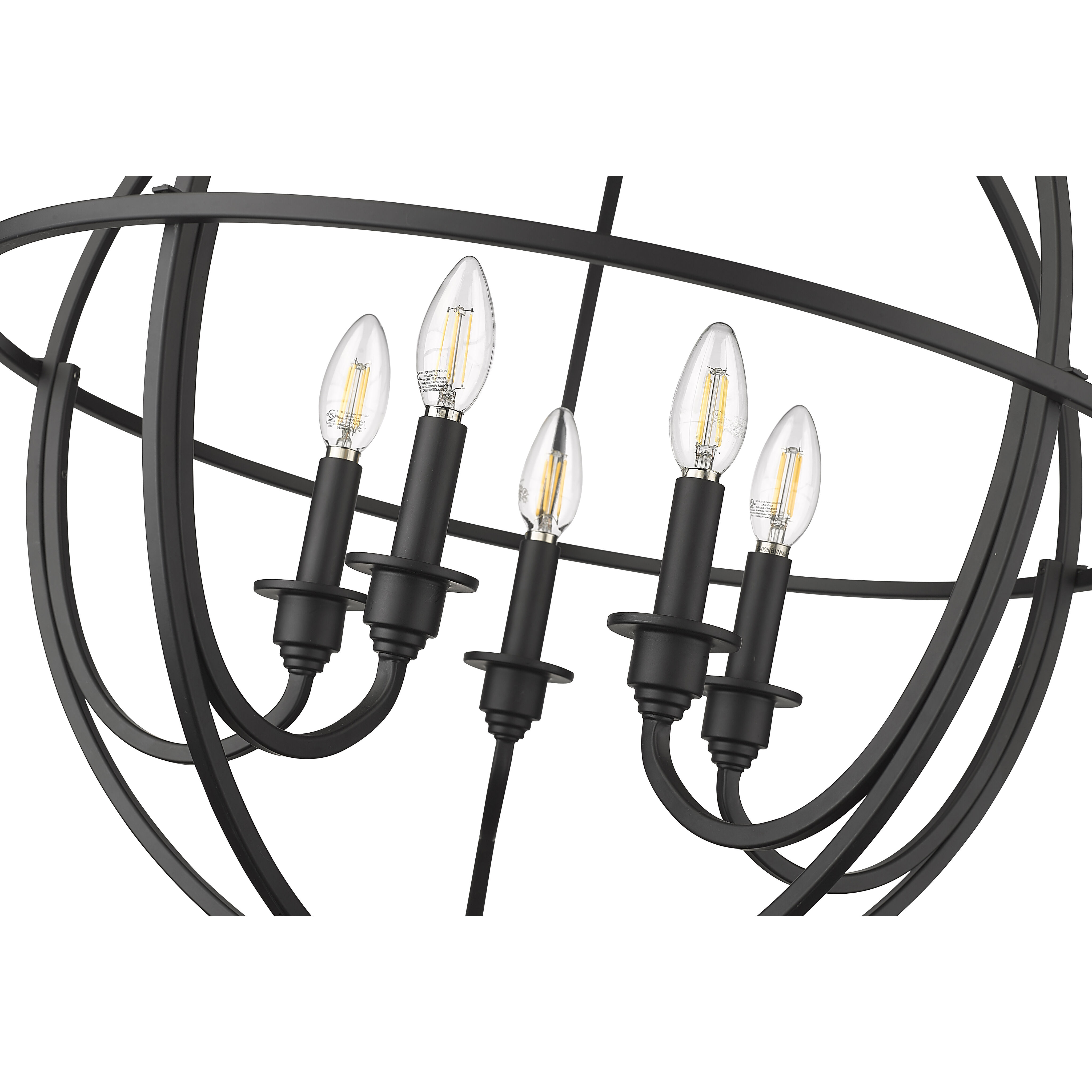 Artemis 5 Light 24 inch Matte Black Chandelier Ceiling Light